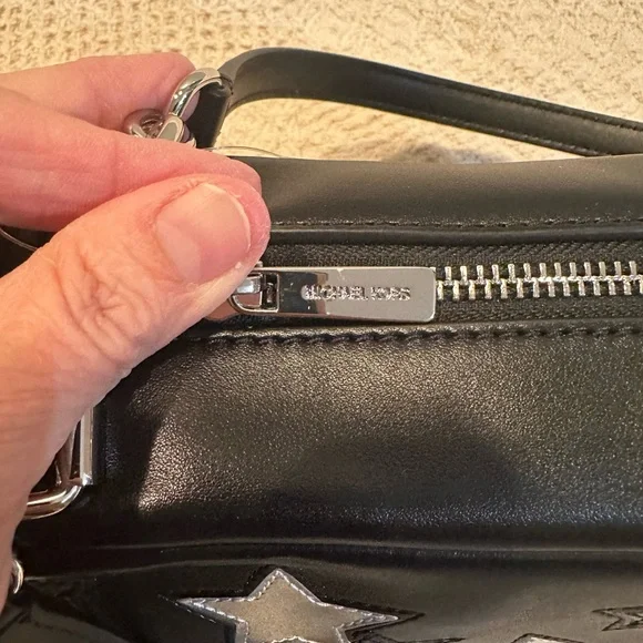 NWOT Michael Kors Black Shoulder Bag with Silver Stars - Picture 4 of 6